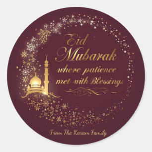 Personalised Eid Mubarak  Stickers Muslim Stickers