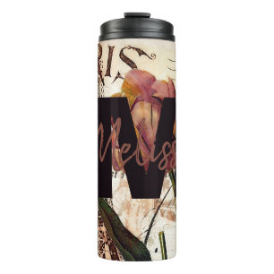 Personalised Eiffel Tower and tulip Thermal Tumbler