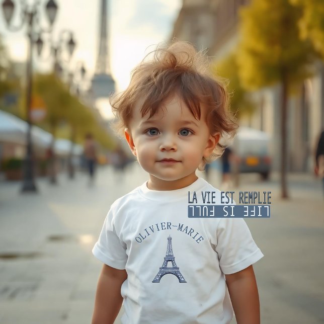 Personalised Eiffel Tower Paris  Toddler T-Shirt (Creator Uploaded)