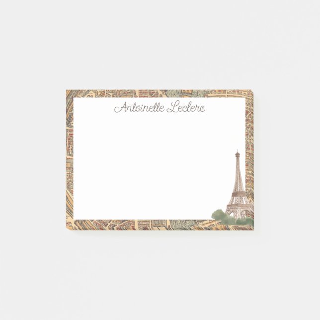 Personalised Eiffel Tower Post-it Notes (Front)
