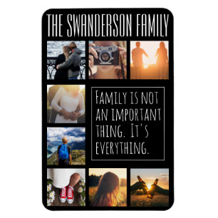 Personalised Eight Frame Collage Black Magnet