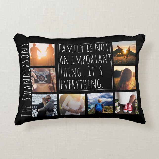 Personalised Eight Frame Quote Decorative Cushion (Front)