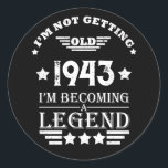 Personalised eighty vintage 80th birthday  classic round sticker<br><div class="desc">Make your birthday special with this unique design. Add a touch of sophisticated elegance to your birthday celebration with our exquisite, one-of-a-kind designs. These graphics bring sophistication and originality to any product, creating a memorable and stylish gift. They are perfect for those who appreciate a touch of timeless glamour on...</div>