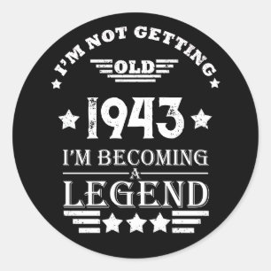 Personalised eighty vintage 80th birthday  classic round sticker