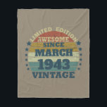 Personalised eighty vintage 80th birthday fleece blanket<br><div class="desc">Add some originality to your wardrobe with this vintage birthday graphic design featuring awesome typography font lettering. It's a great gift idea for men,  women,  husbands,  wives,  grandma,  and grandpa who will love this one-of-a-kind artwork. Perfect for a fun holiday present at your birthday party.</div>