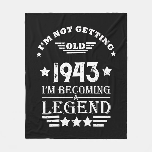 Personalised eighty vintage 80th birthday  fleece blanket (Front)