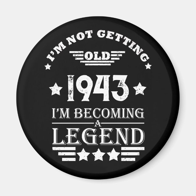 Personalised eighty vintage 80th birthday  magnet (Front)