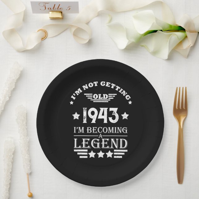 Personalised eighty vintage 80th birthday  paper plate (Wedding)
