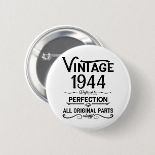 Personalised eighty vintage 80th birthday party 6 cm round badge
