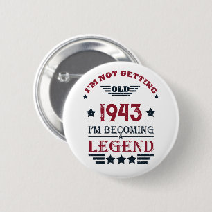 Personalised eighty vintage 80th birthday party 6 cm round badge