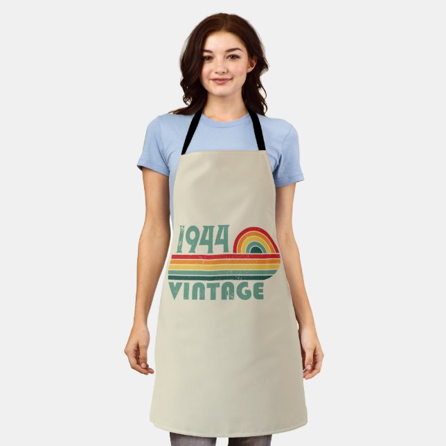 Personalised eighty vintage 80th birthday party apron (Worn)
