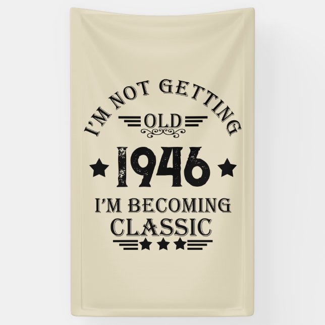 Personalised eighty vintage 80th birthday party banner (Vertical)