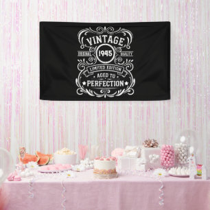 Personalised eighty vintage 80th birthday party banner