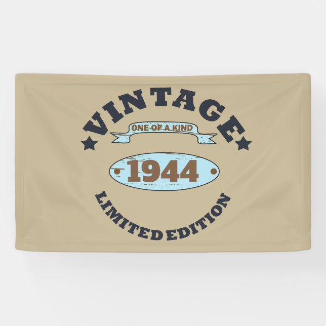 Personalised eighty vintage 80th birthday party banner (Horizontal)