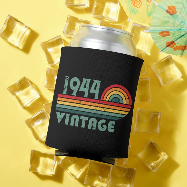 Personalised eighty vintage 80th birthday party can cooler (In Situ Summer)