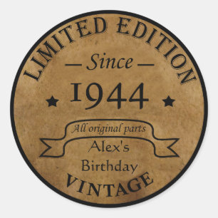 Personalised eighty vintage 80th birthday party classic round sticker