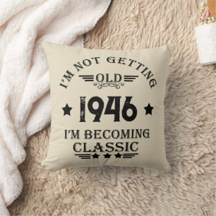 Personalised eighty vintage 80th birthday party cushion