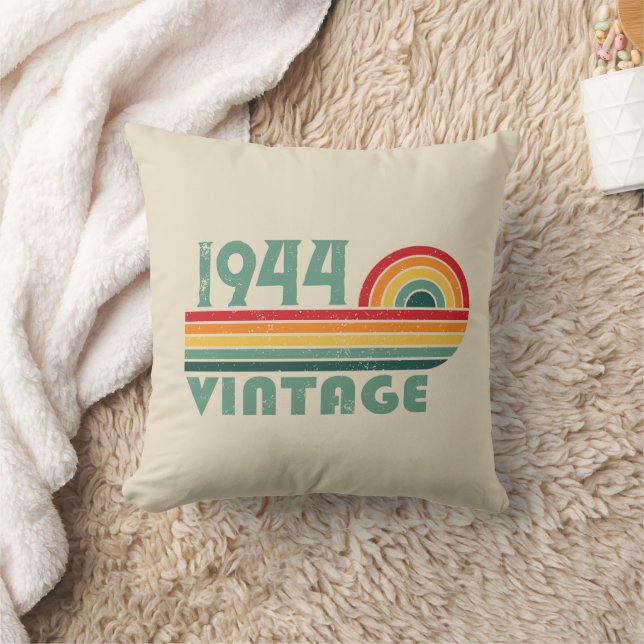 Personalised eighty vintage 80th birthday party cushion (Blanket)