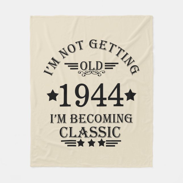 Personalised eighty vintage 80th birthday party fleece blanket (Front)