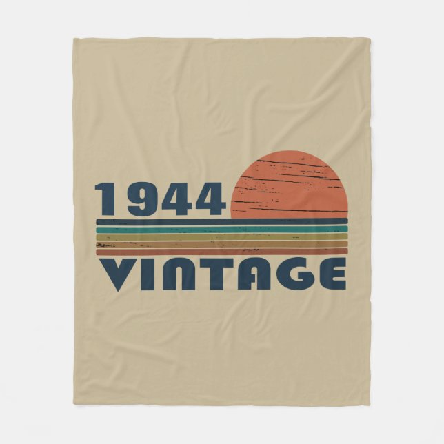 Personalised eighty vintage 80th birthday party fleece blanket (Front)