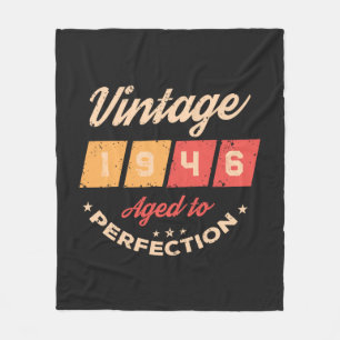 Personalised eighty vintage 80th birthday party fleece blanket