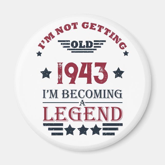 Personalised eighty vintage 80th birthday party magnet (Front)