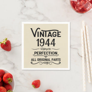 Personalised eighty vintage 80th birthday party napkin
