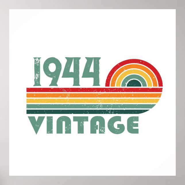 Personalised eighty vintage 80th birthday party poster (Front)