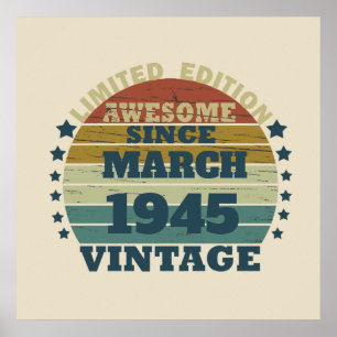 Personalised eighty vintage 80th birthday party poster