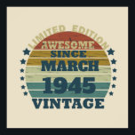 Personalised eighty vintage 80th birthday party poster<br><div class="desc">Add some originality to your wardrobe with this vintage birthday graphic design featuring awesome typography font lettering. It's a great gift idea for men,  women,  husbands,  wives,  grandma,  and grandpa who will love this one-of-a-kind artwork. Perfect for a fun holiday present at your birthday party.</div>