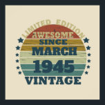 Personalised eighty vintage 80th birthday party poster<br><div class="desc">Add some originality to your wardrobe with this vintage birthday graphic design featuring awesome typography font lettering. It's a great gift idea for men,  women,  husbands,  wives,  grandma,  and grandpa who will love this one-of-a-kind artwork. Perfect for a fun holiday present at your birthday party.</div>