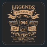 Personalised eighty vintage 80th birthday party square sticker<br><div class="desc">Make your birthday special with this unique design. Add a touch of sophisticated elegance to your birthday celebration with our exquisite, one-of-a-kind designs. These graphics bring sophistication and originality to any product, creating a memorable and stylish gift. They are perfect for those who appreciate a touch of timeless glamour on...</div>