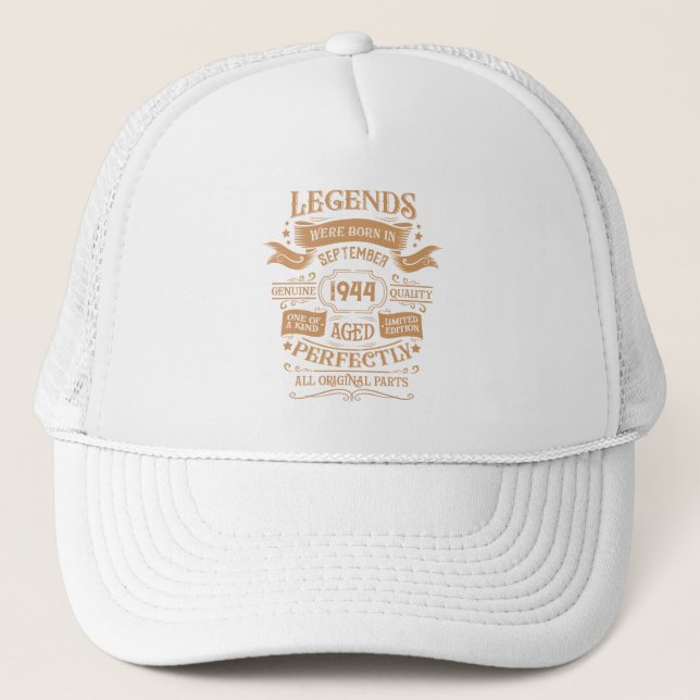 Personalised eighty vintage 80th birthday party trucker hat (Front)