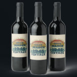 Personalised eighty vintage 80th birthday party wine label<br><div class="desc">Add some originality to your wardrobe with this vintage birthday graphic design featuring awesome typography font lettering. It's a great gift idea for men,  women,  husbands,  wives,  grandma,  and grandpa who will love this one-of-a-kind artwork. Perfect for a fun holiday present at your birthday party.</div>