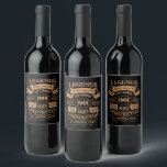 Personalised eighty vintage 80th birthday party wine label<br><div class="desc">Make your birthday special with this unique design. Add a touch of sophisticated elegance to your birthday celebration with our exquisite, one-of-a-kind designs. These graphics bring sophistication and originality to any product, creating a memorable and stylish gift. They are perfect for those who appreciate a touch of timeless glamour on...</div>