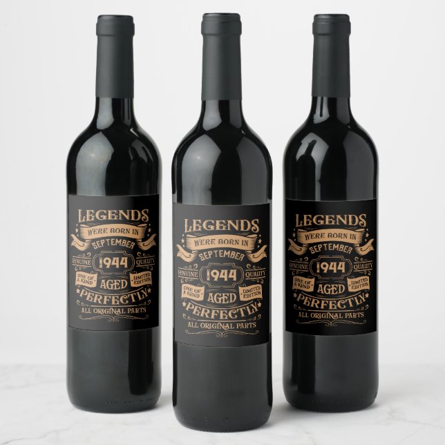 Personalised eighty vintage 80th birthday party wine label (Bottles)