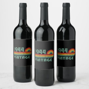 Personalised eighty vintage 80th birthday party wine label