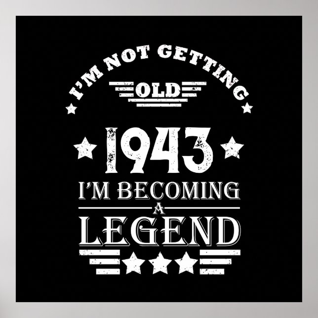 Personalised eighty vintage 80th birthday  poster (Front)