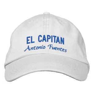 Personalised El Capitan Blue Fishing Embroidered Hat