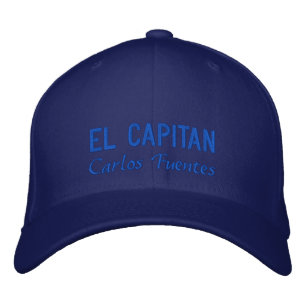 Personalised El Capitan Spanish Blue Fishing Embroidered Hat