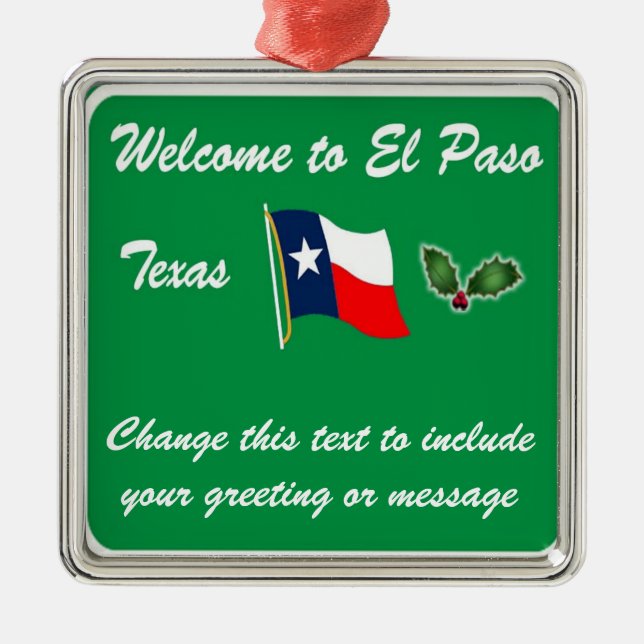 Personalised El Paso TX Christmas Ornament (Front)
