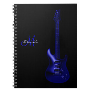 Personalised Electric Blue Guitar Music Notebook