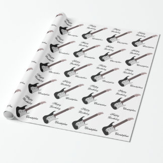 Personalised Electric Guitar Birthday Wrapping Paper