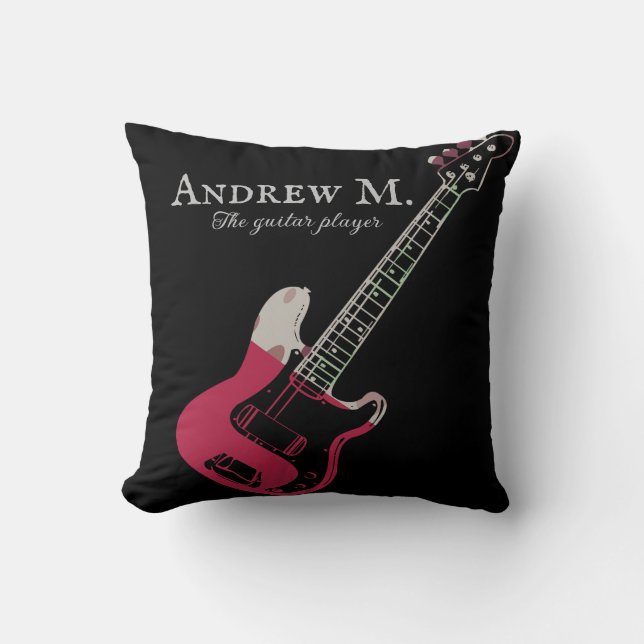 Personalised Electric-guitar / guitarist Gift Thro Cushion (Front)
