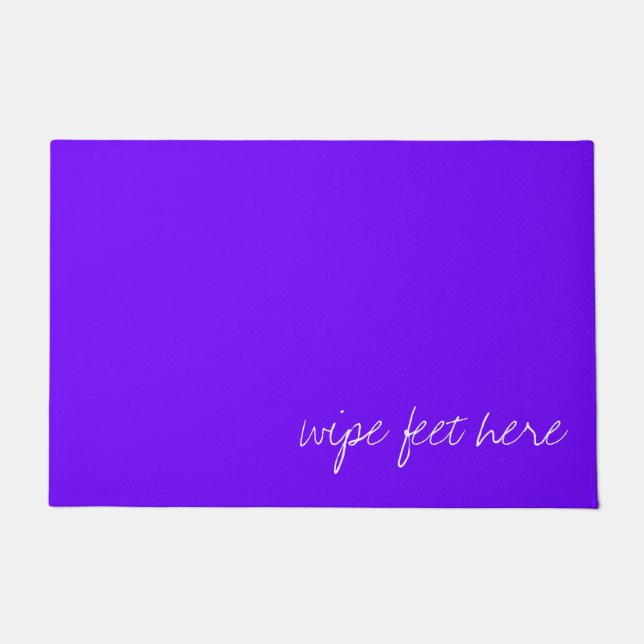 Personalised Electric Indigo Blue Doormat (Front)