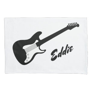 Personalised electric rock guitar pillowcase