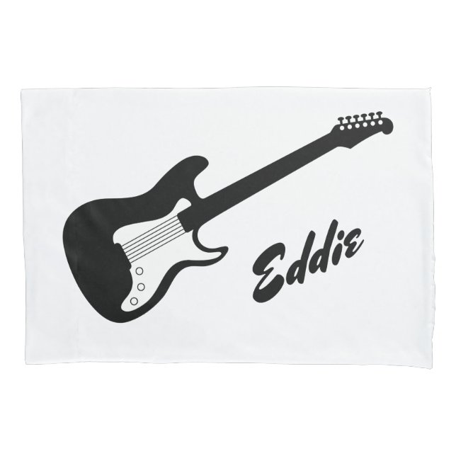 Personalised electric rock guitar pillowcase (Front)