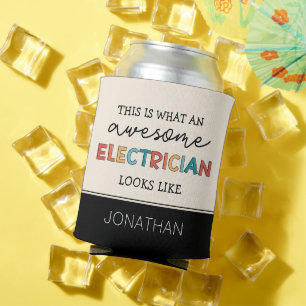 Personalised Electrician Funny Gifts Can Cooler
