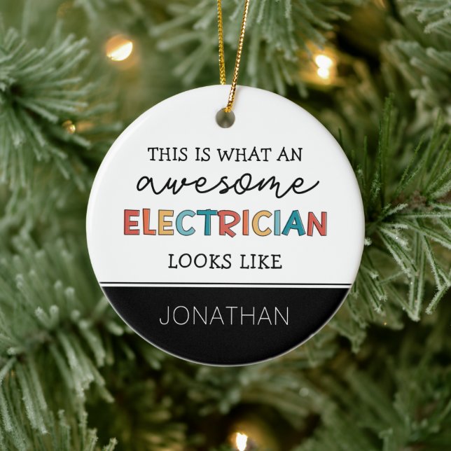 Personalised Electrician Funny Gifts Ceramic Tree Decoration (Tree)