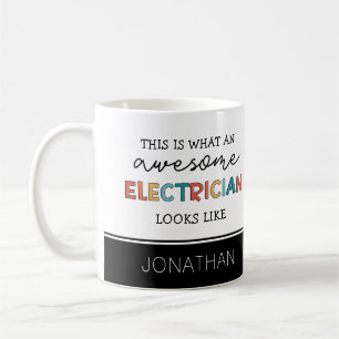 Personalised Electrician Funny Gifts Coffee Mug